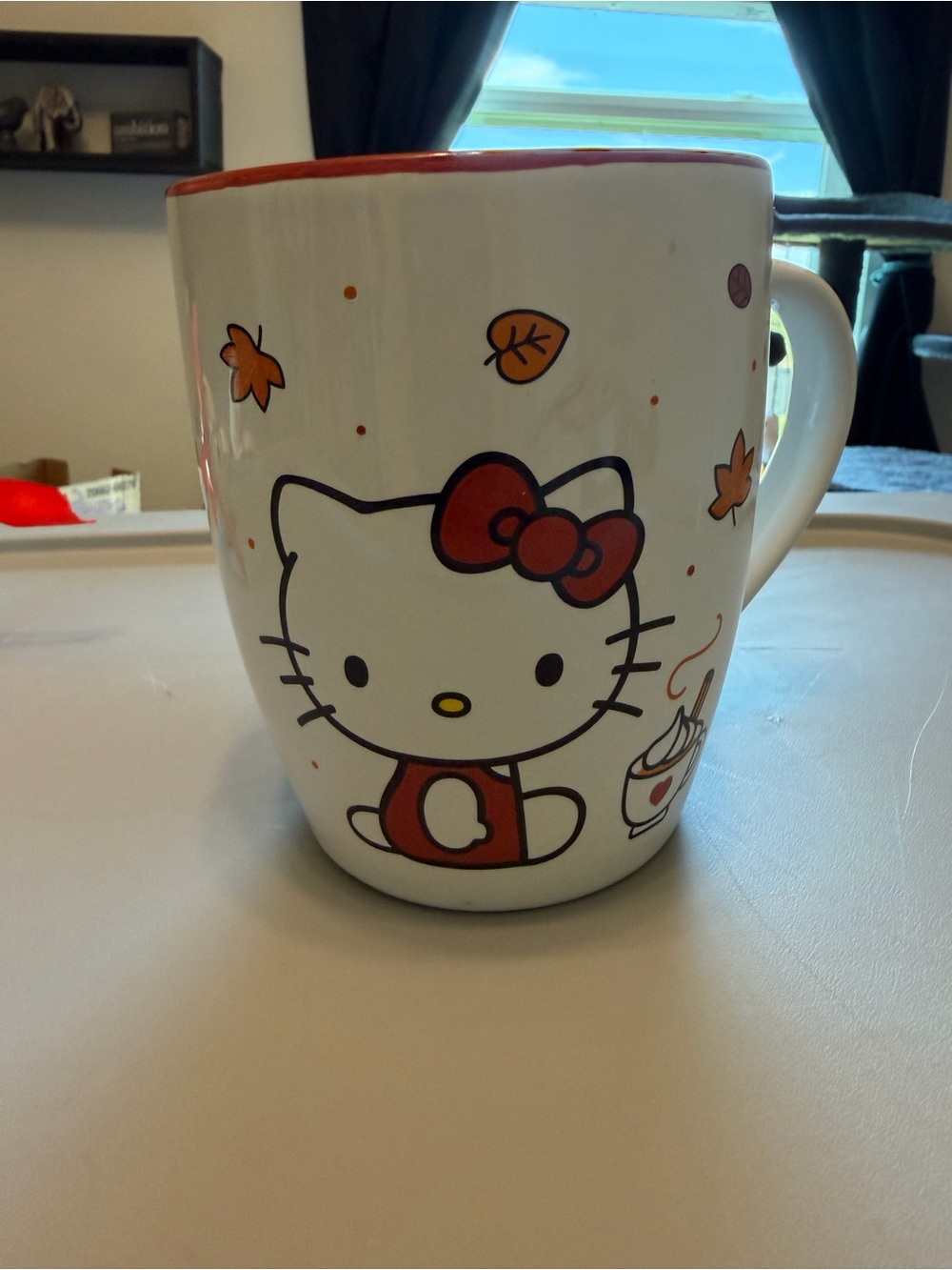 Hello Kitty White Ceramic Mug with Black Logo and Text